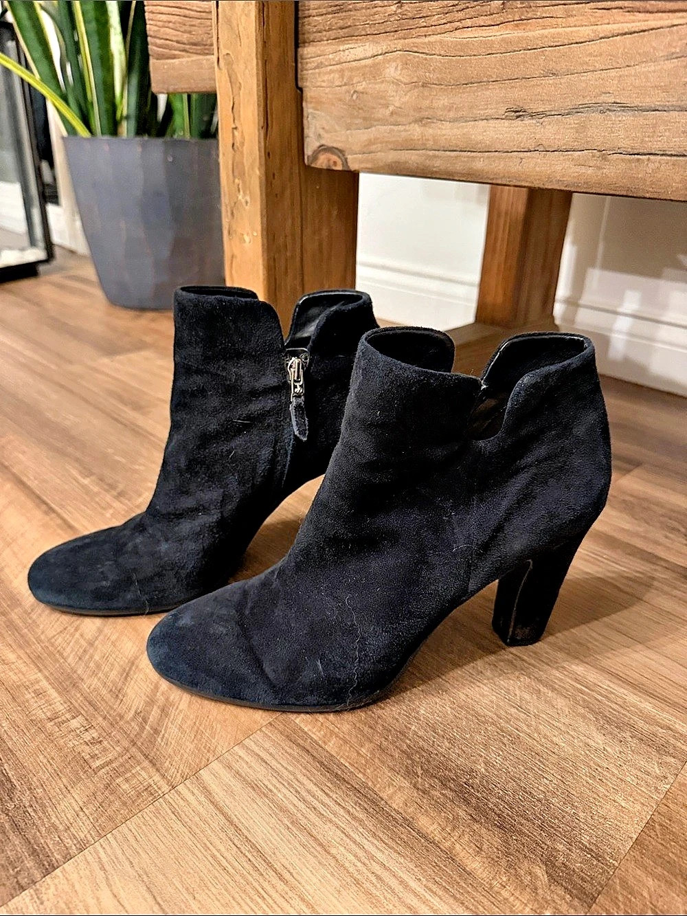 Sam Edelman Penny Suede Ankle Boots in Black US 10